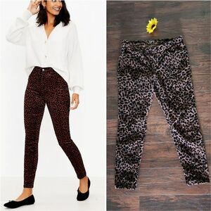 LOFT Leopard Print Skinny Corduroy Pants